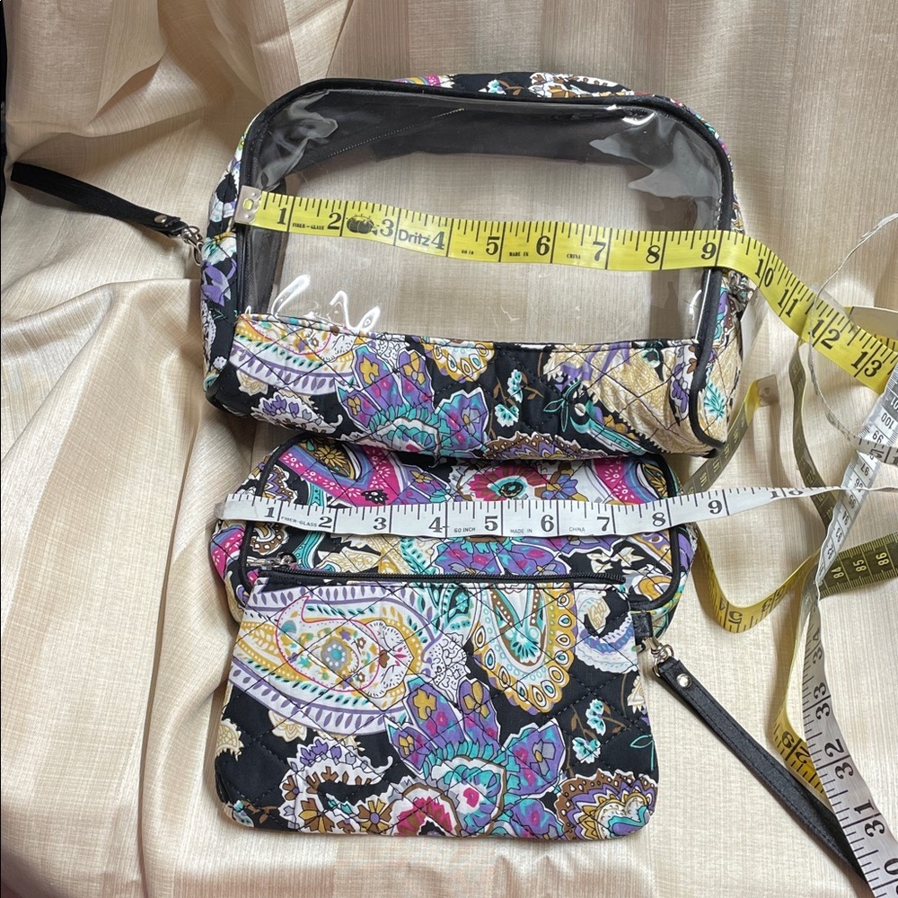 Three Piece Vibrant Floral Cosmetic Bag Set NWT - Picture 9 of 9